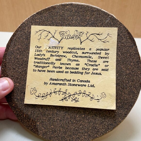 Amaranth Stoneware Ltd. Handcrafted Nativity Themed Ceramic Trivet With 15th Cen - Picture 6 of 10